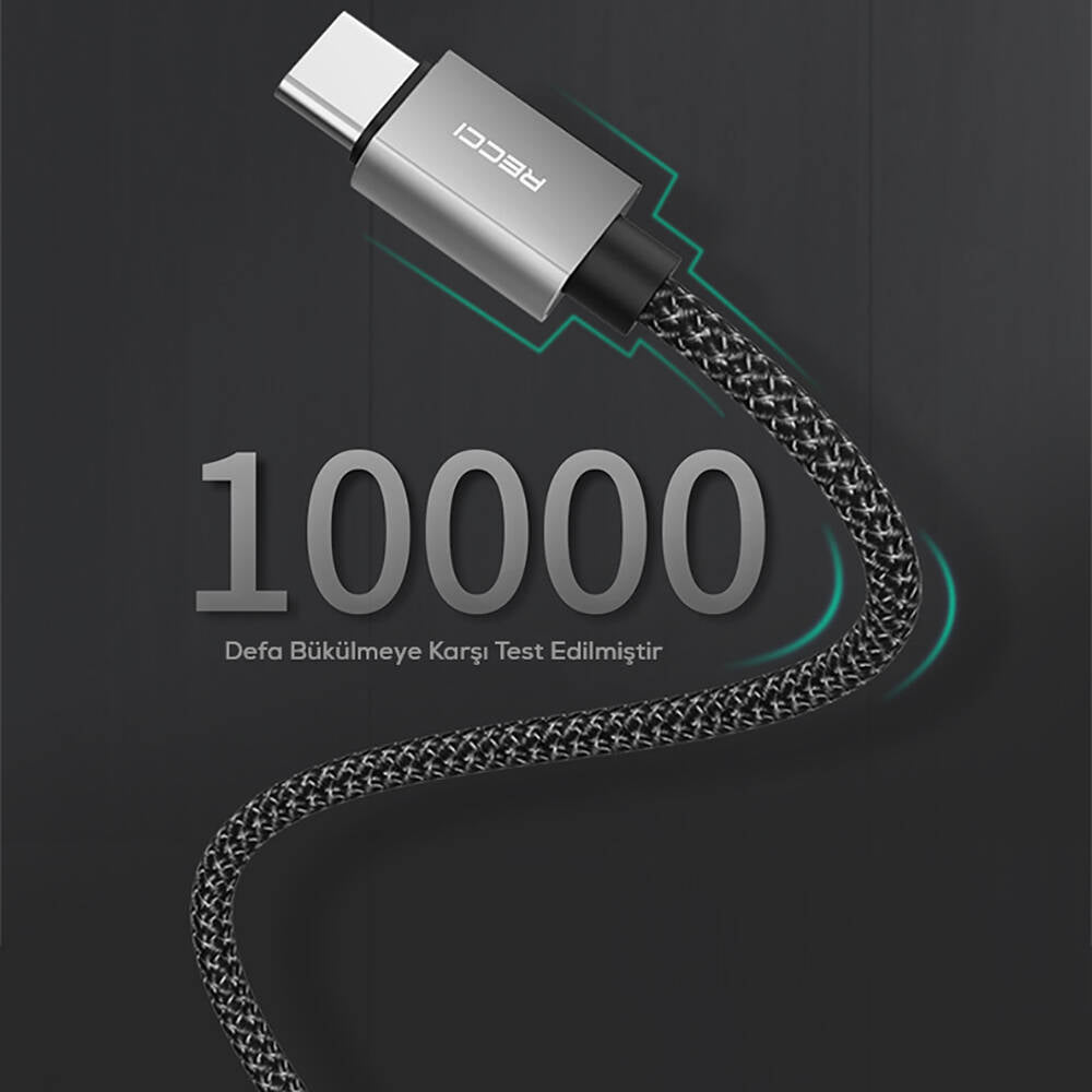 Recci RTC-P08CC Type-C to Type-C PD 100W 5A Hızlı Şarj Naylon Örgü Tasarım Şarj ve Data Kablosu 1.5M Recci RTC-P08CC Type-C to Type-C PD 100W 5A Hızlı Şarj Naylon Örgü Tasarım Şarj ve Data Kablosu 1.5M